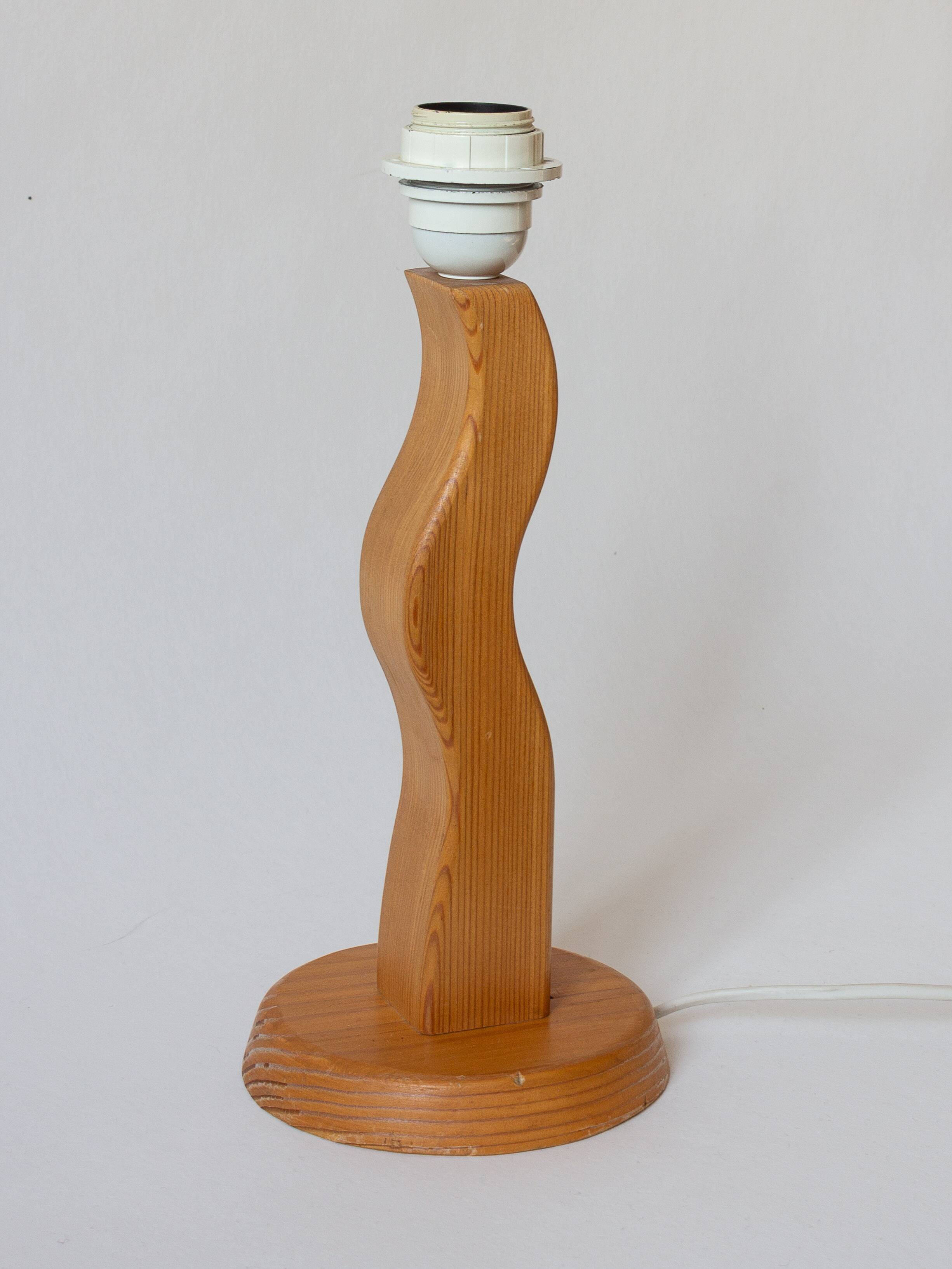 Organically shaped pine lamp base, 1980s