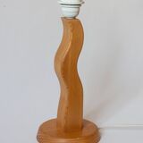 Pied de lampe de forme organique en pin, Années 80