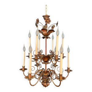 Lustre en métal doré