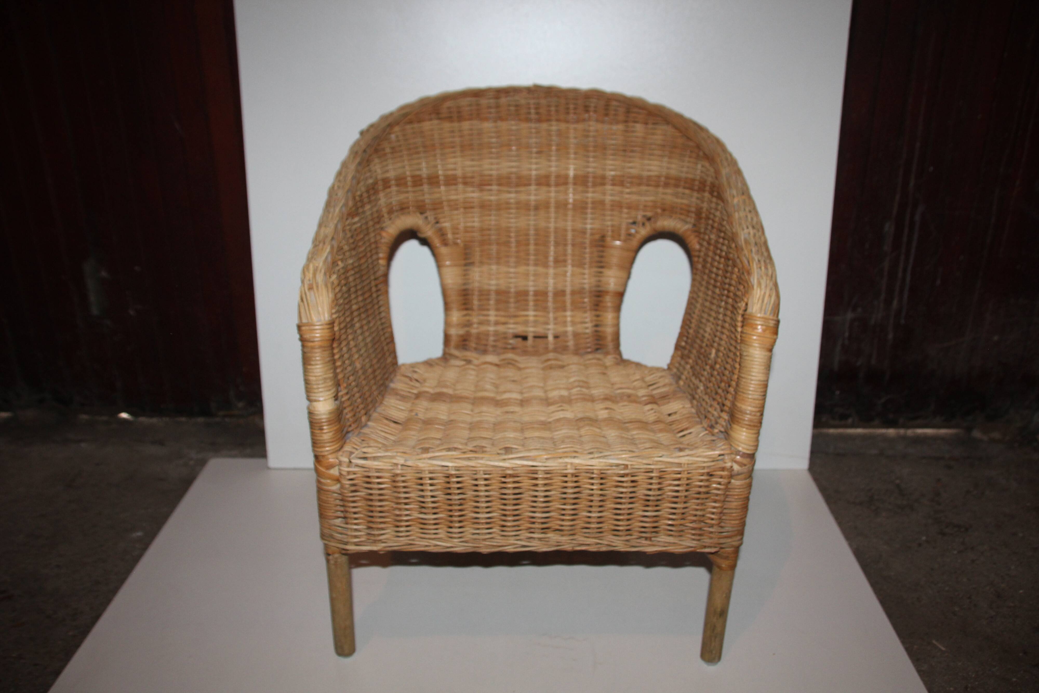 Small rattan armchair Children's chair Doll