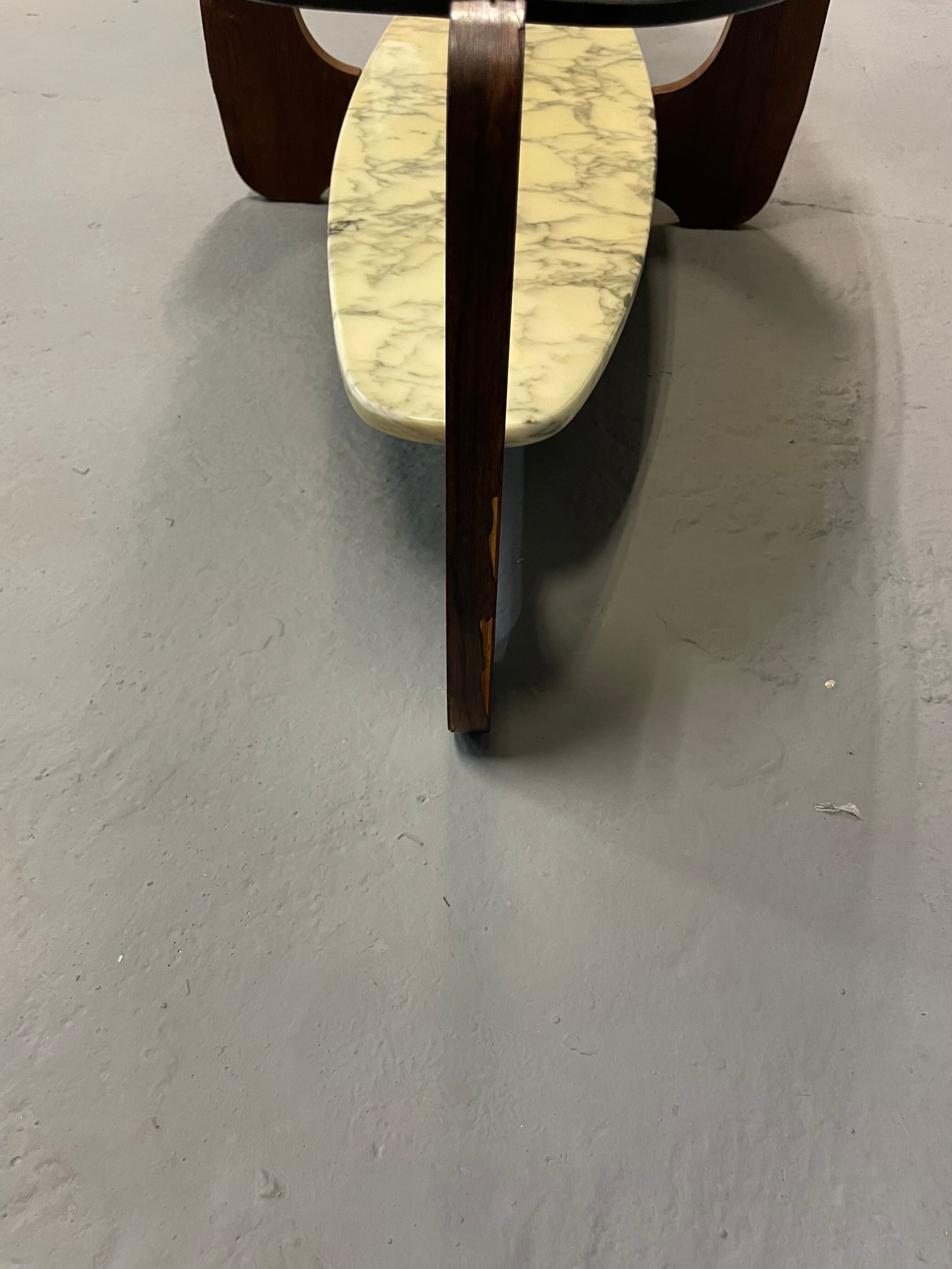 Coffee table wood and marble Hugues Poignant