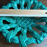 Woven green ceramic basket