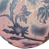 Acid-etched ball vase signed de vianne with flower decoration
