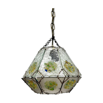 Suspension en verre brutaliste, années 1970
