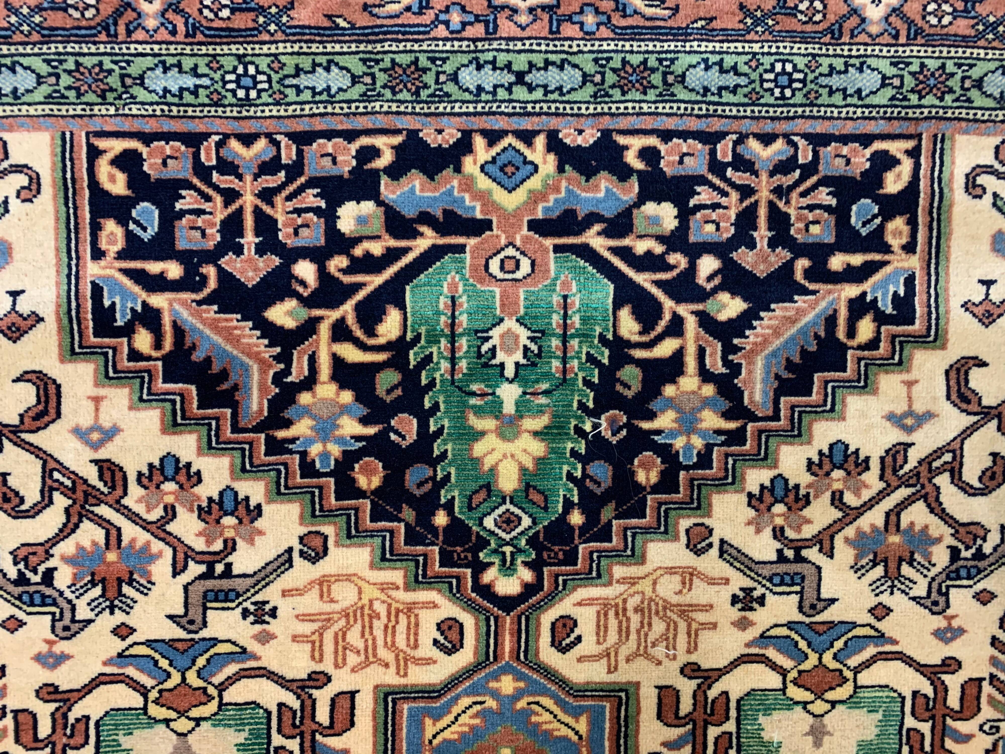 Vintage afghan ersari part silk rug 205x140 cm