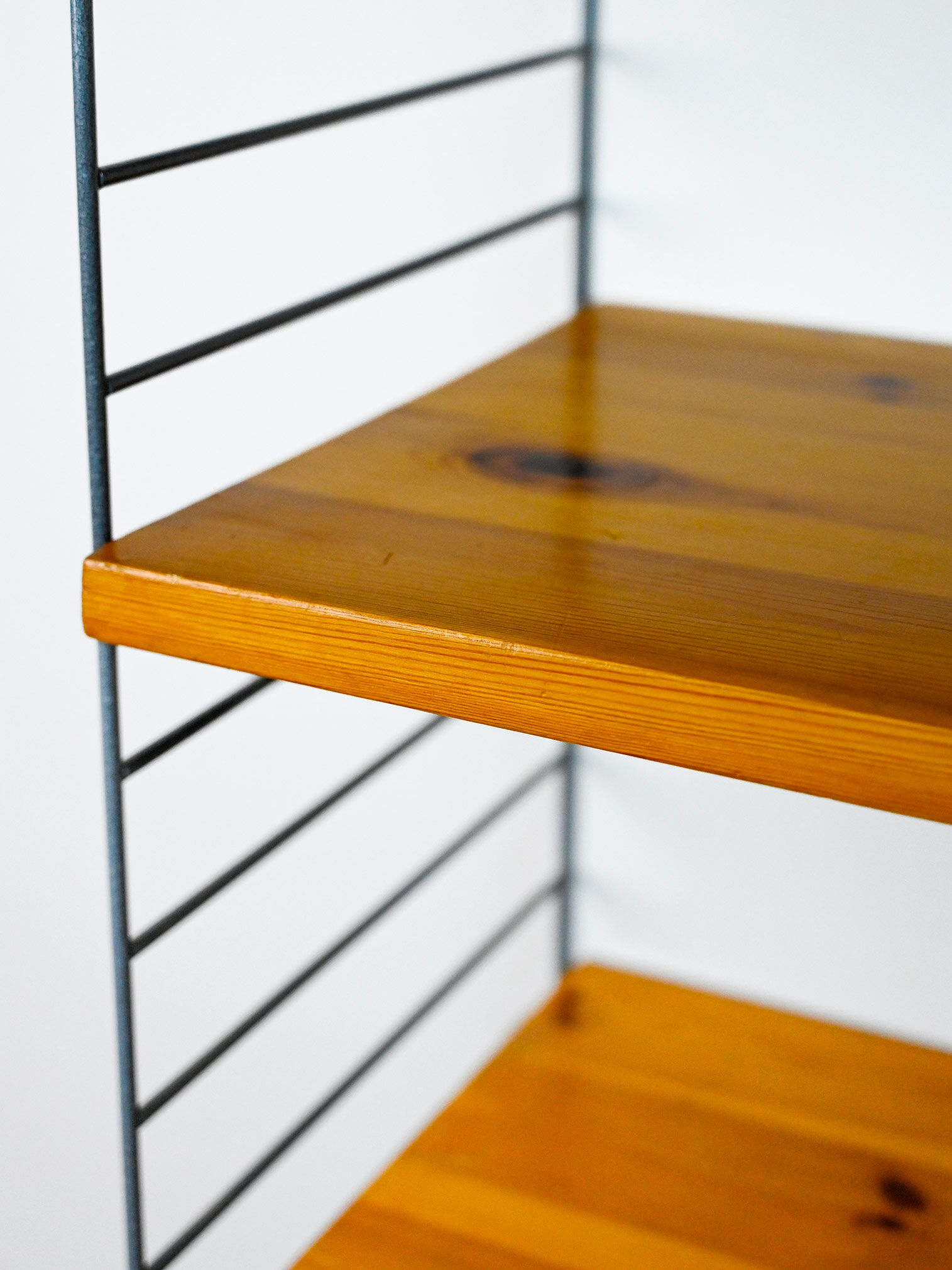 Swedish pine and metal shelf