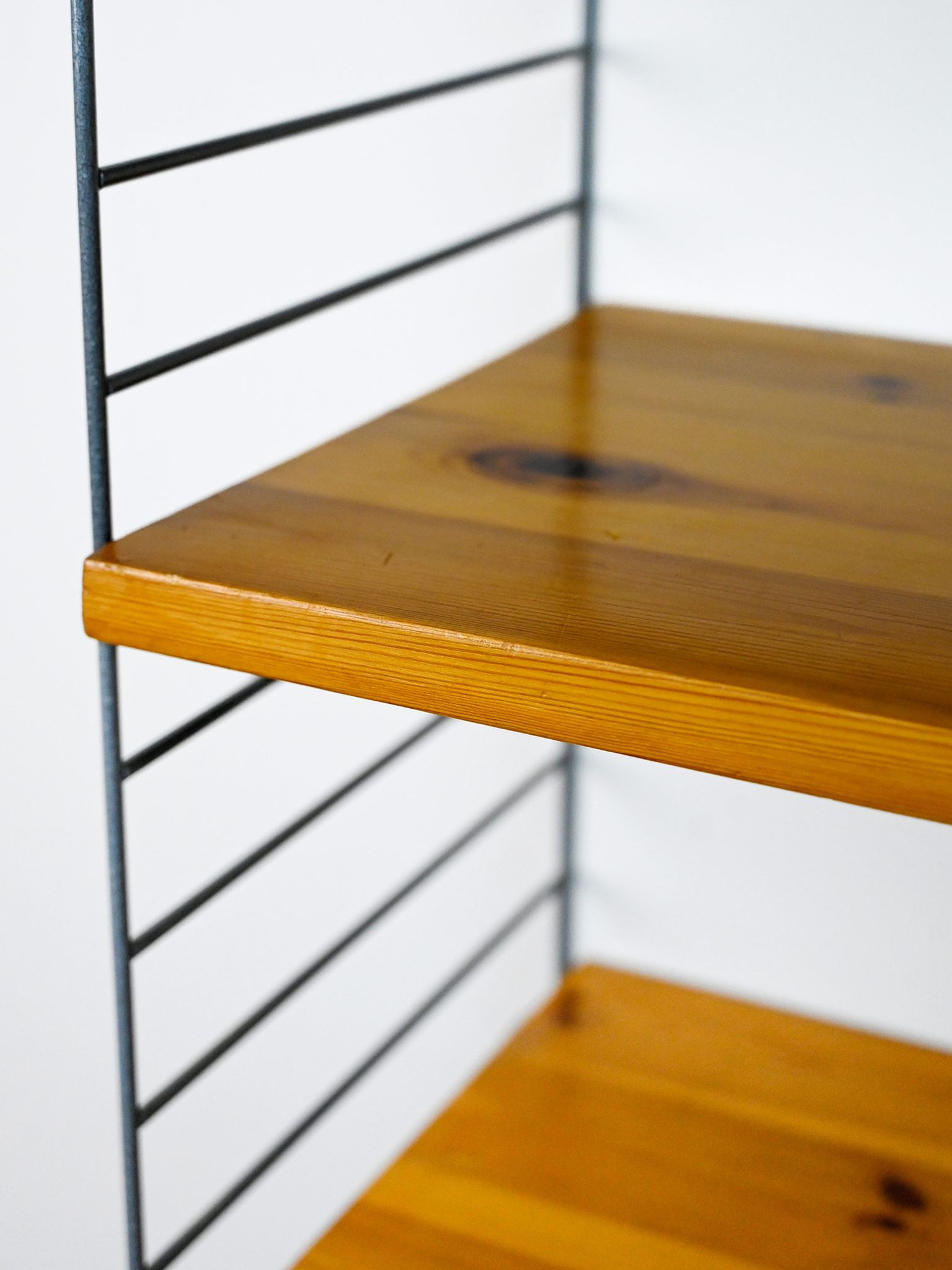 Swedish pine and metal shelf