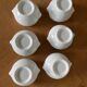 6 white porcelain lion head soup bowls