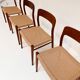 Refurbished set of 4 Model 75 chairs by Niels Møller, 1960s