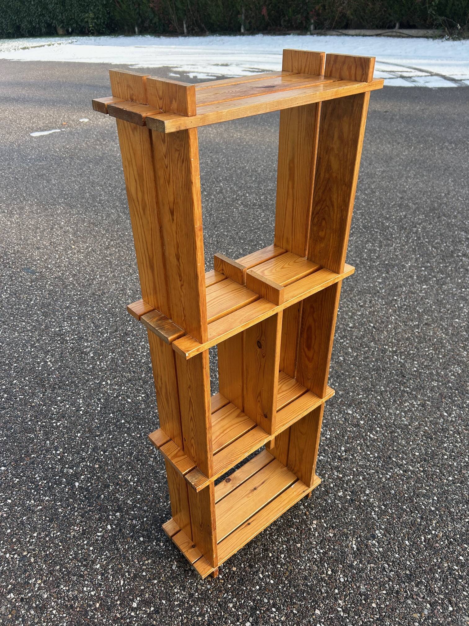 brutalist pine shelf 1970