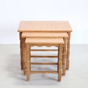 Set of three oak nesting tables attributed to Henning Kjærnulf