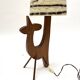 Wooden zoomorphic lampshade with wool lampshades, 70s