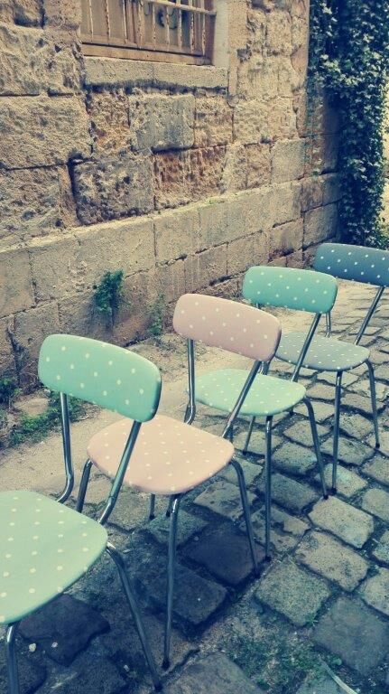 Set of four vintage chairs from the 1960s.