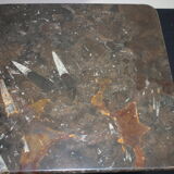 Table basse vintage en pierre fossilisée