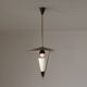 Suspension italienne en laiton et émail noir, attribuée à Stilnovo, années 1950