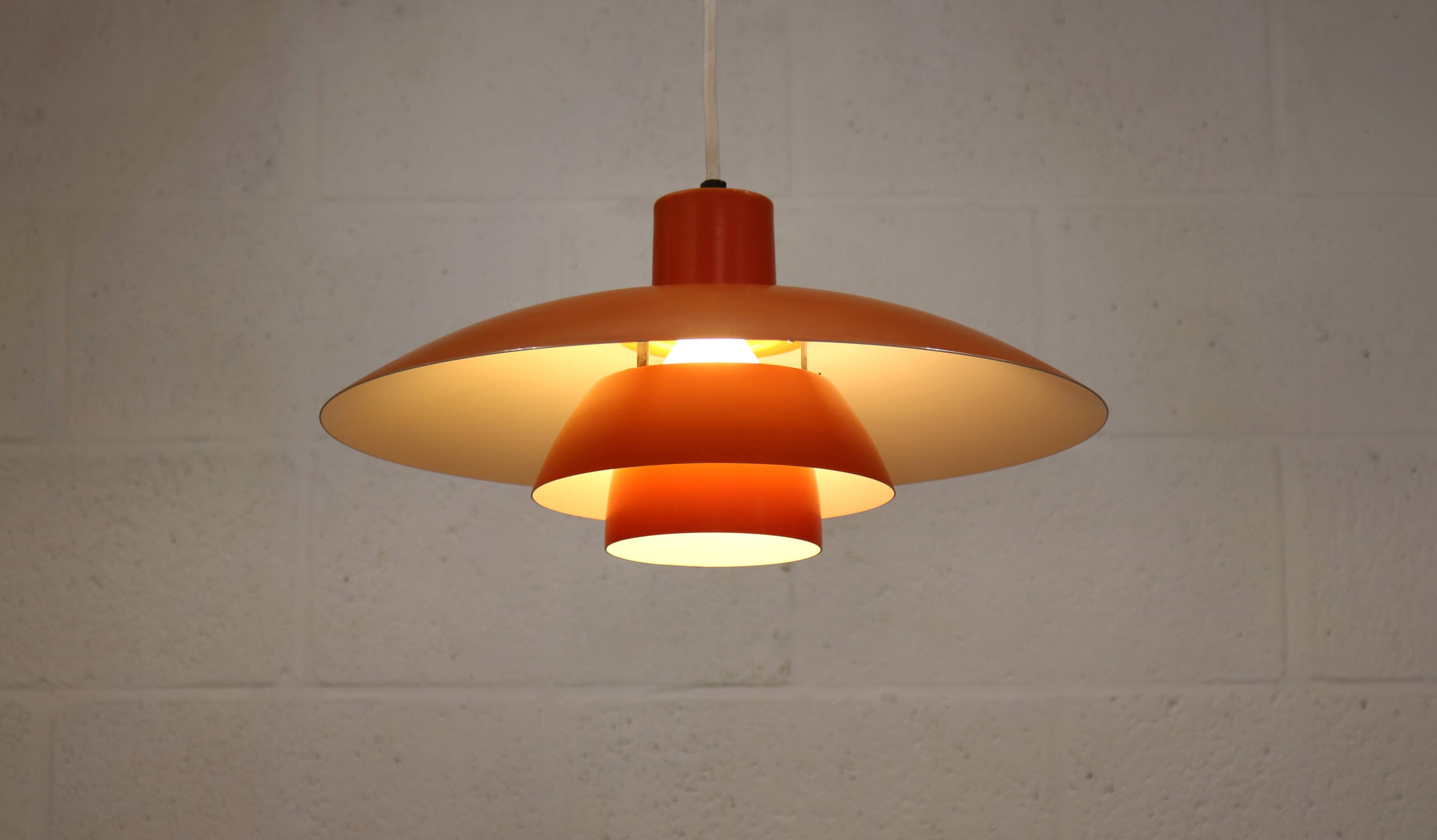 Vintage LOUIS POULSEN PH 4/3 Lamp - 70s Danish Mid Century Modern Pendant