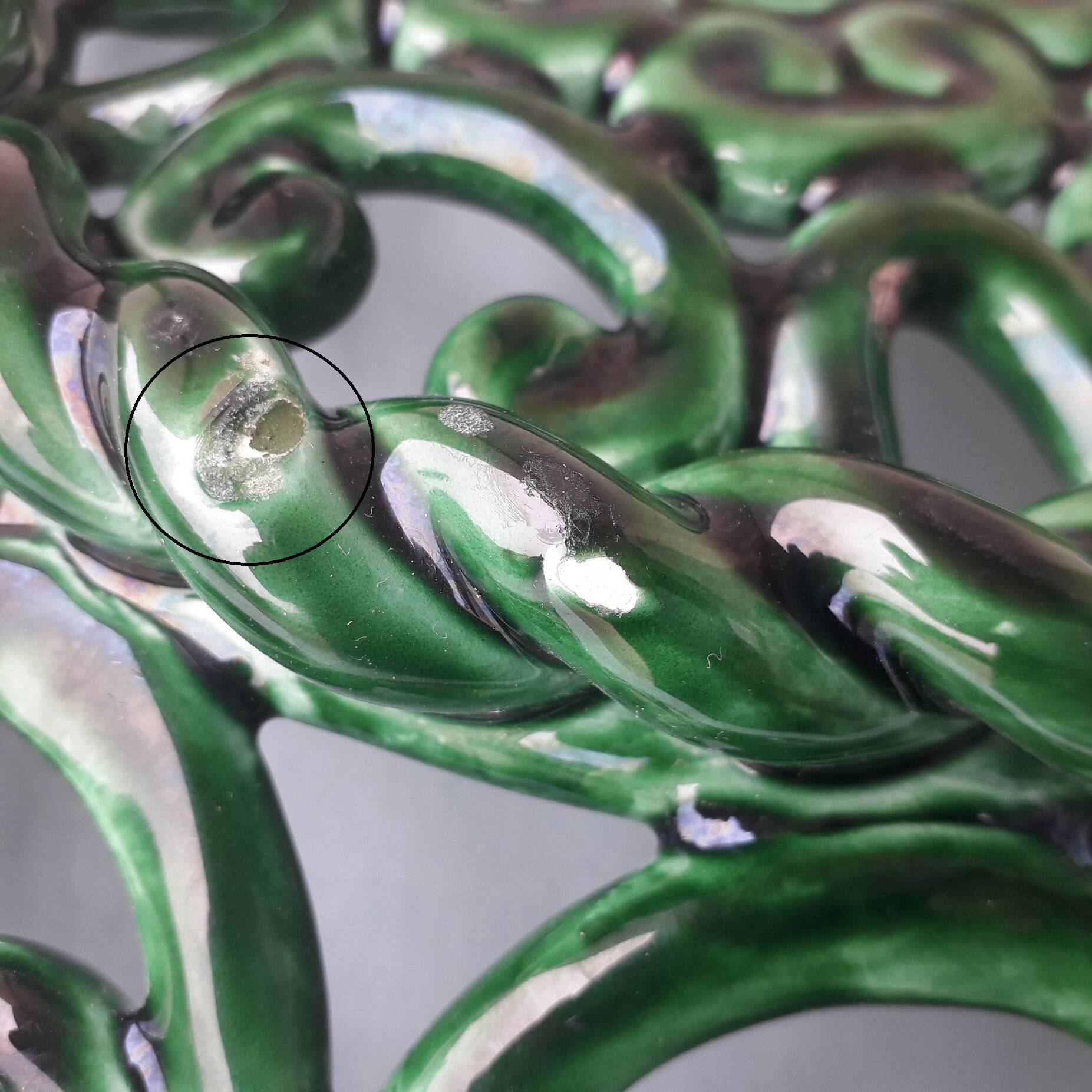 Green ceramic bowl