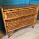 Commode vintage bois et rotin