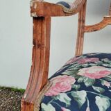 Fauteuil de style Louis Xvi ancien 1900s tissus Fleuris