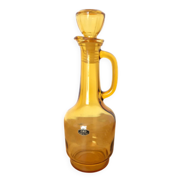 Carafe italienne vintage, en verre de couleur ambrée