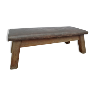 Leather gymnastics bench