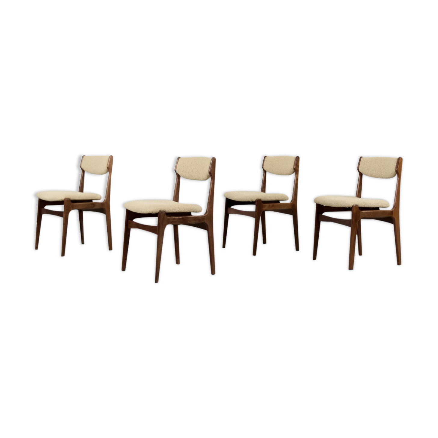 Mid-century modern scandinavian teak dining chair, 1960s, set of 4