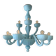 Contemporary Matte Light-Blue Glass Chandelier