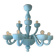Contemporary Matte Light-Blue Glass Chandelier