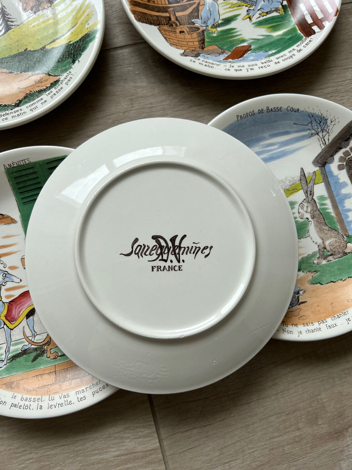 6 Sarreguemines dessert plates