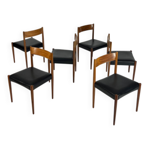 6 chaises en noyer et
