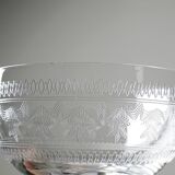 Set of 6 antique fine crystal champagne glasses, star engraved, 19th-20th century.