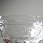 Set of 6 antique fine crystal champagne glasses, star engraved, 19th-20th century.