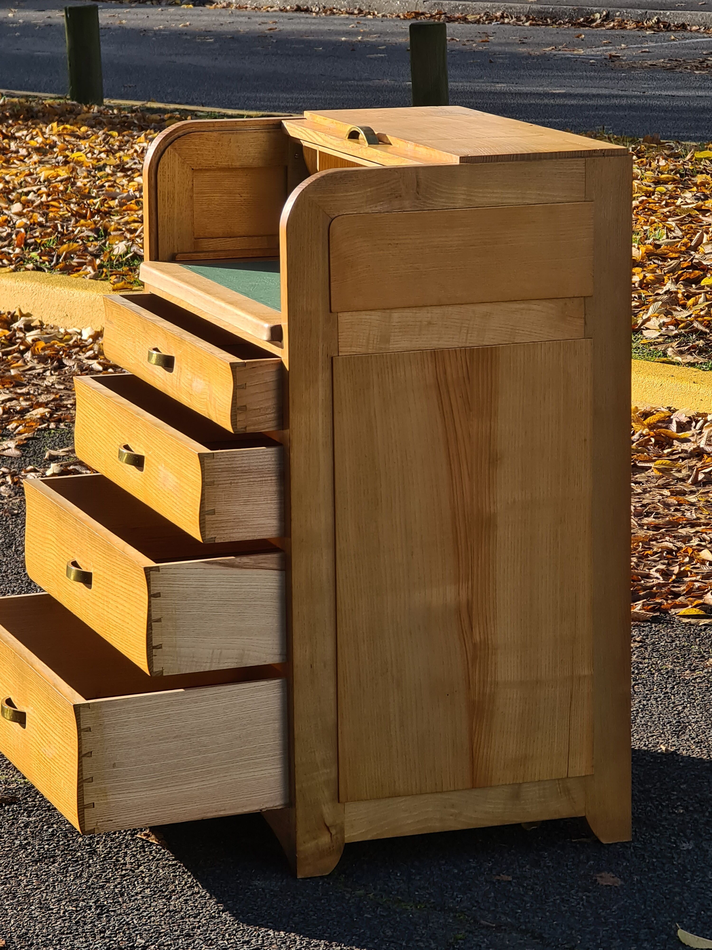 Secretary chest of drawers art deco style secretary