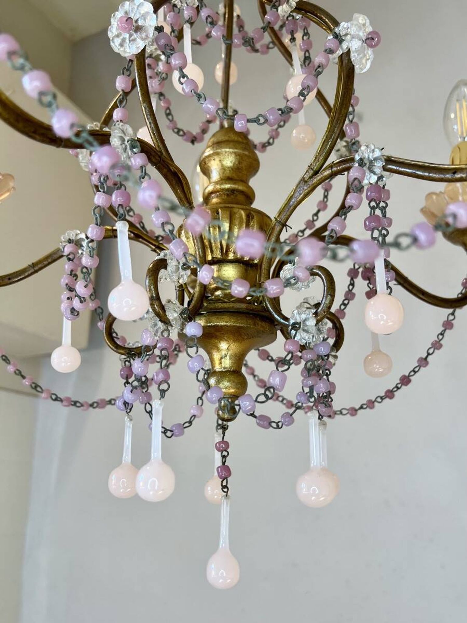 Lustre italien opaline rose