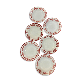 Set of 6 plates Saint Amandinoise model 2583