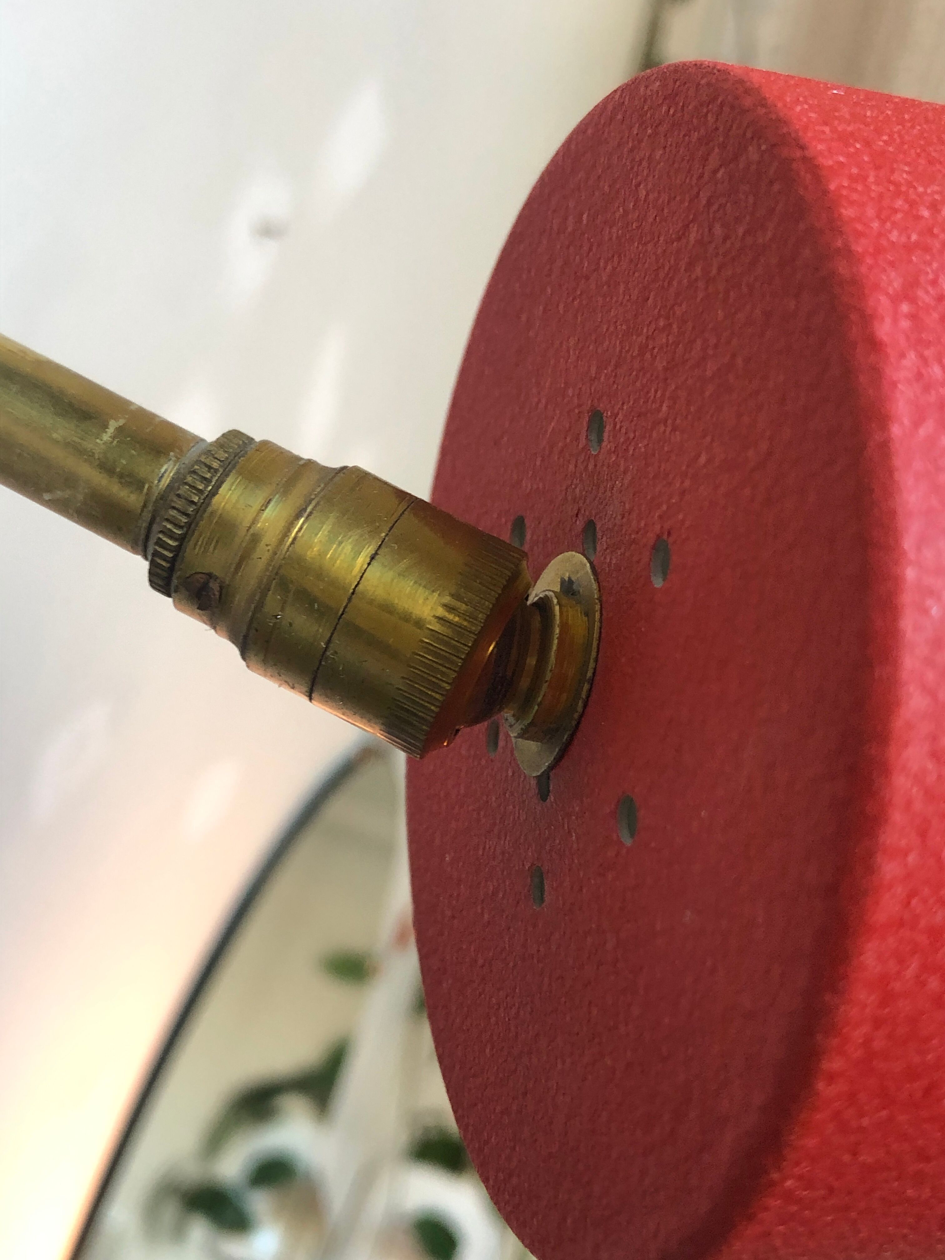 Red beaded wall lamp 1960