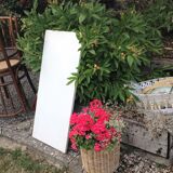 White farmhouse table set and four chairs