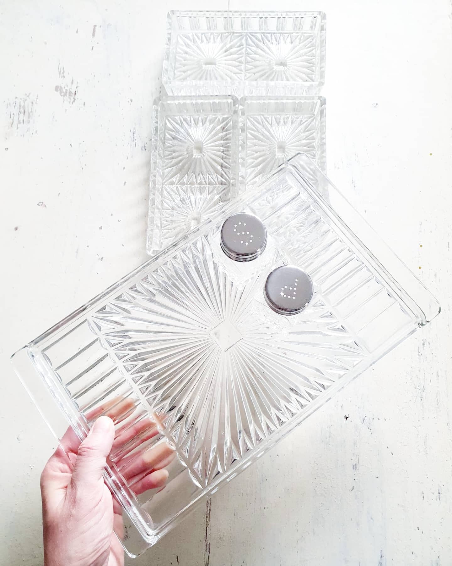 Set 6 pieces aperitif glass tray