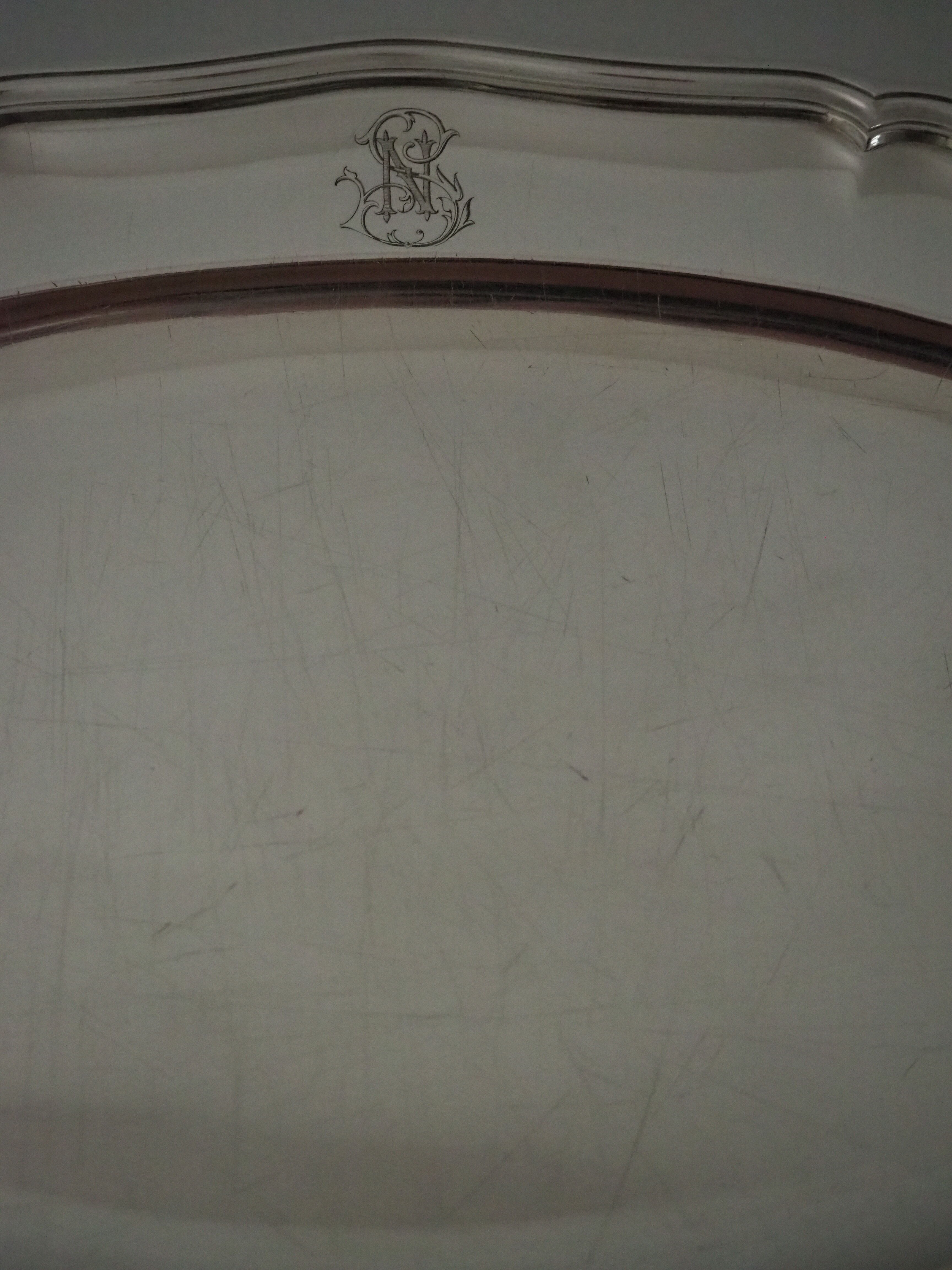 Monogrammed, oval-shaped dish - Chinon fillets collection - Christophle