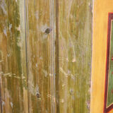 Restored Biedermeier Wardrobe, Spruce, Preserved Original Paintings, Czechia, 1800s