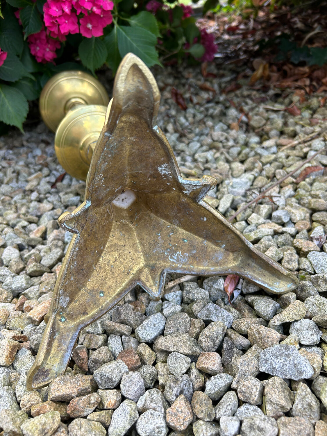 Large solid brass candle holder