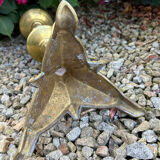 Large solid brass candle holder