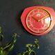 Vintage formica clock silent wall clock "FFR crimson red"