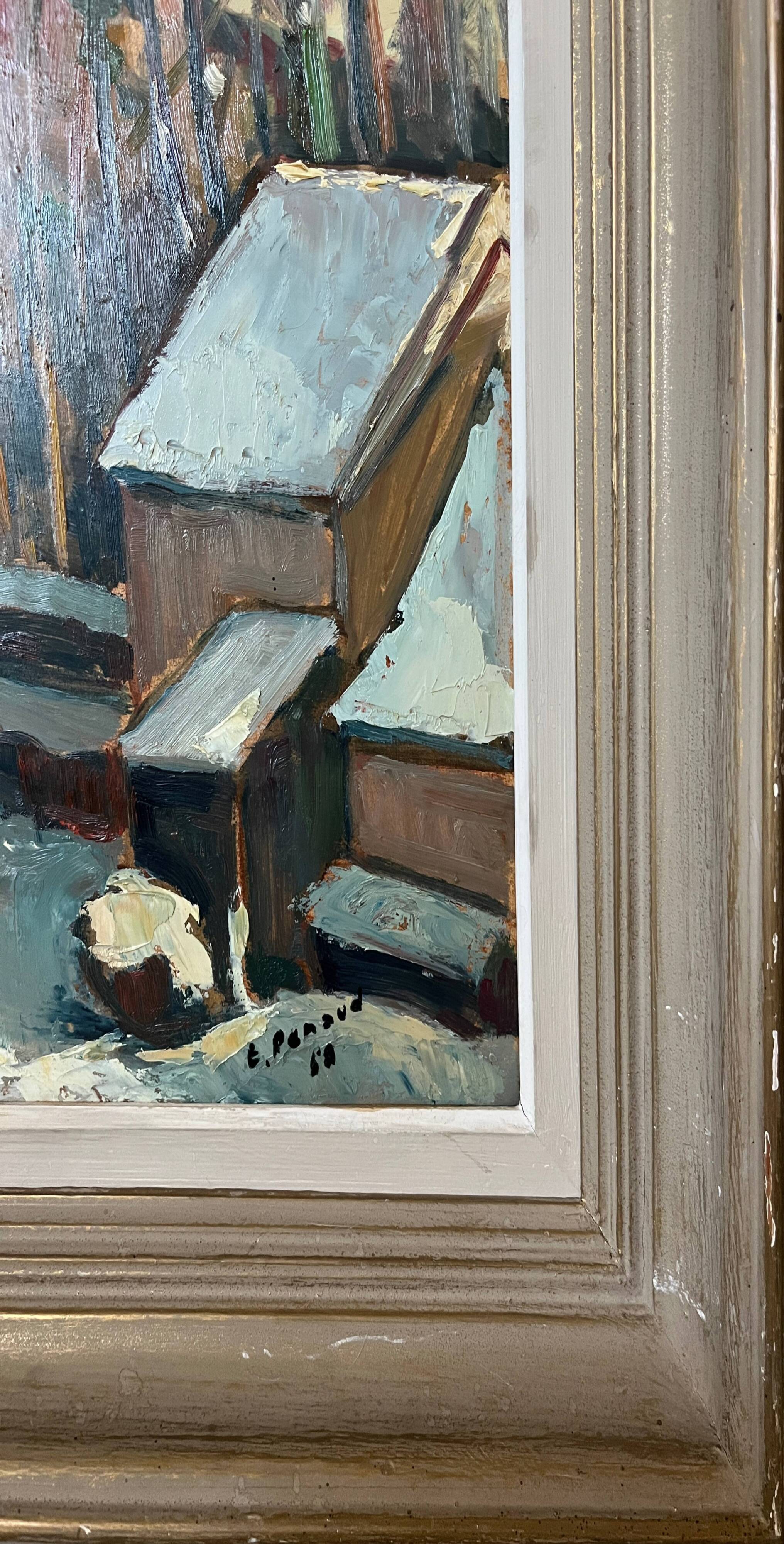 HSP Emile RENAUD painting circa 1950 Velars (sur Ouche - Burgundy) + frame