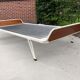 Vintage meridian in teak steel steel hairpin country leg down 60s