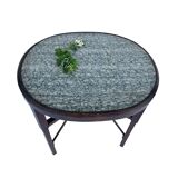 Art Nouveau oval table with marble top, late 19th century