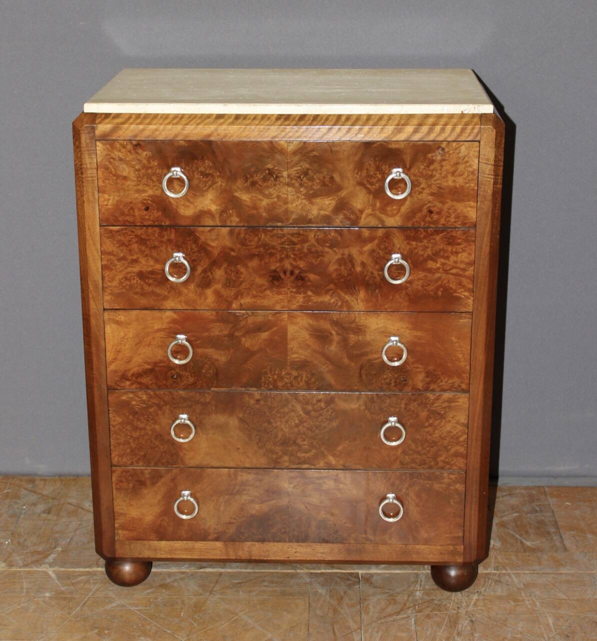 Commode d'époque Art Déco en noyer Vers 1930