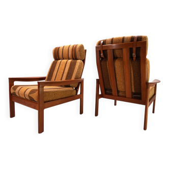 2 fauteuils Komfort en teck par Arne Wahl Iversen, 1960