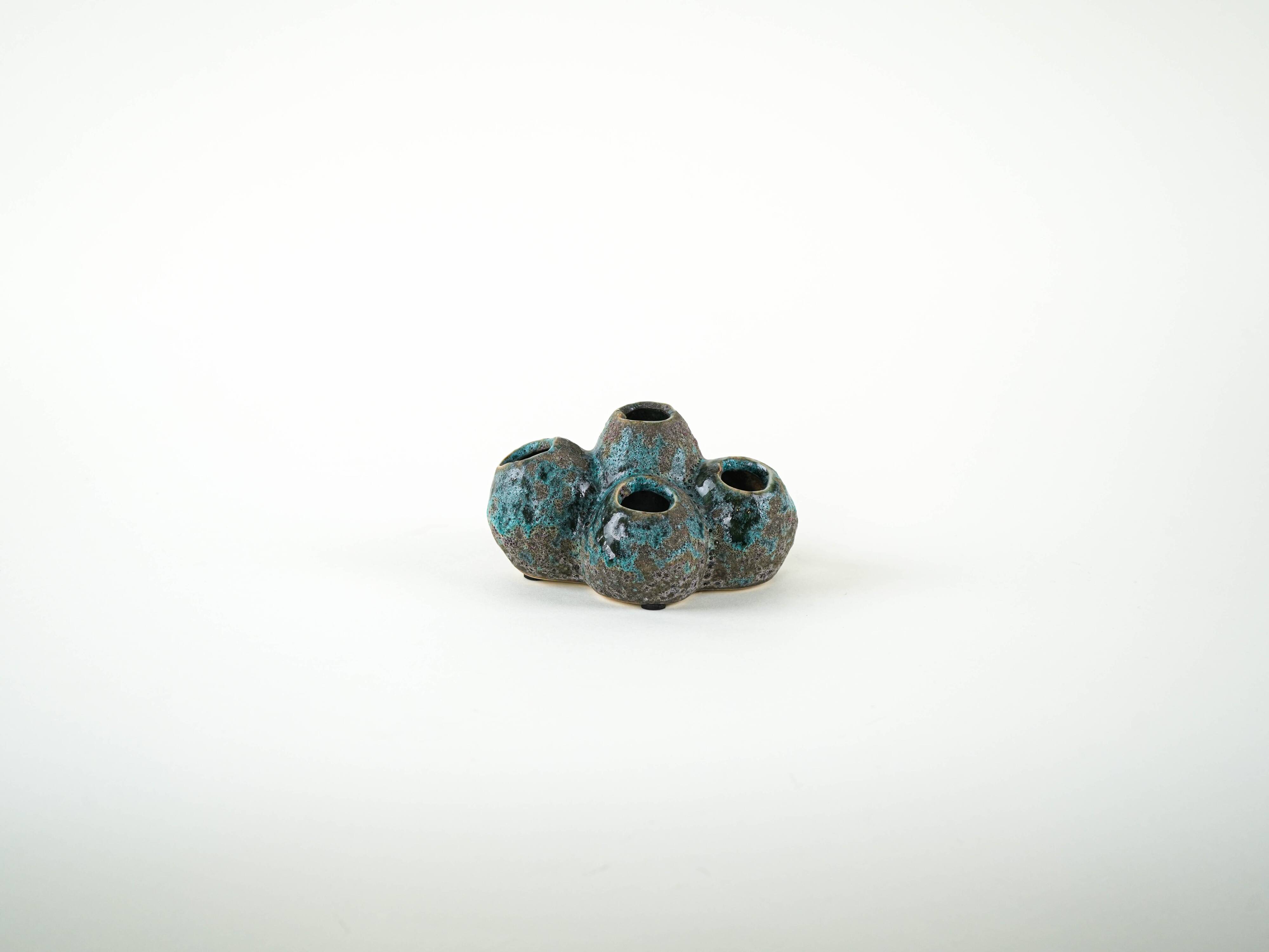 Ceramic vase – flower frog, Danish design, 1960s, made in Denmark