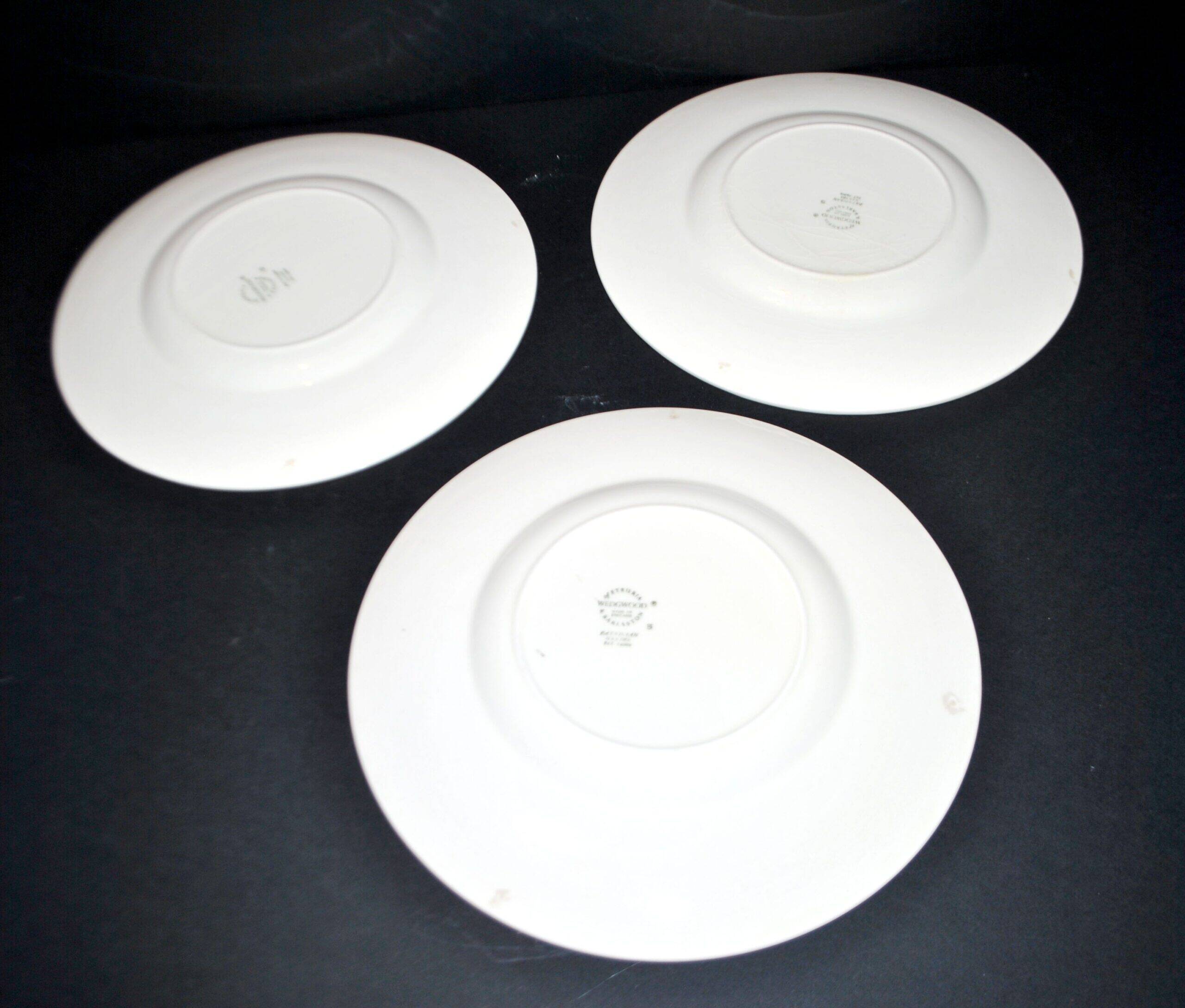 Wedgwood set of 3 Patrician garland moulded earthenware dessert plates England